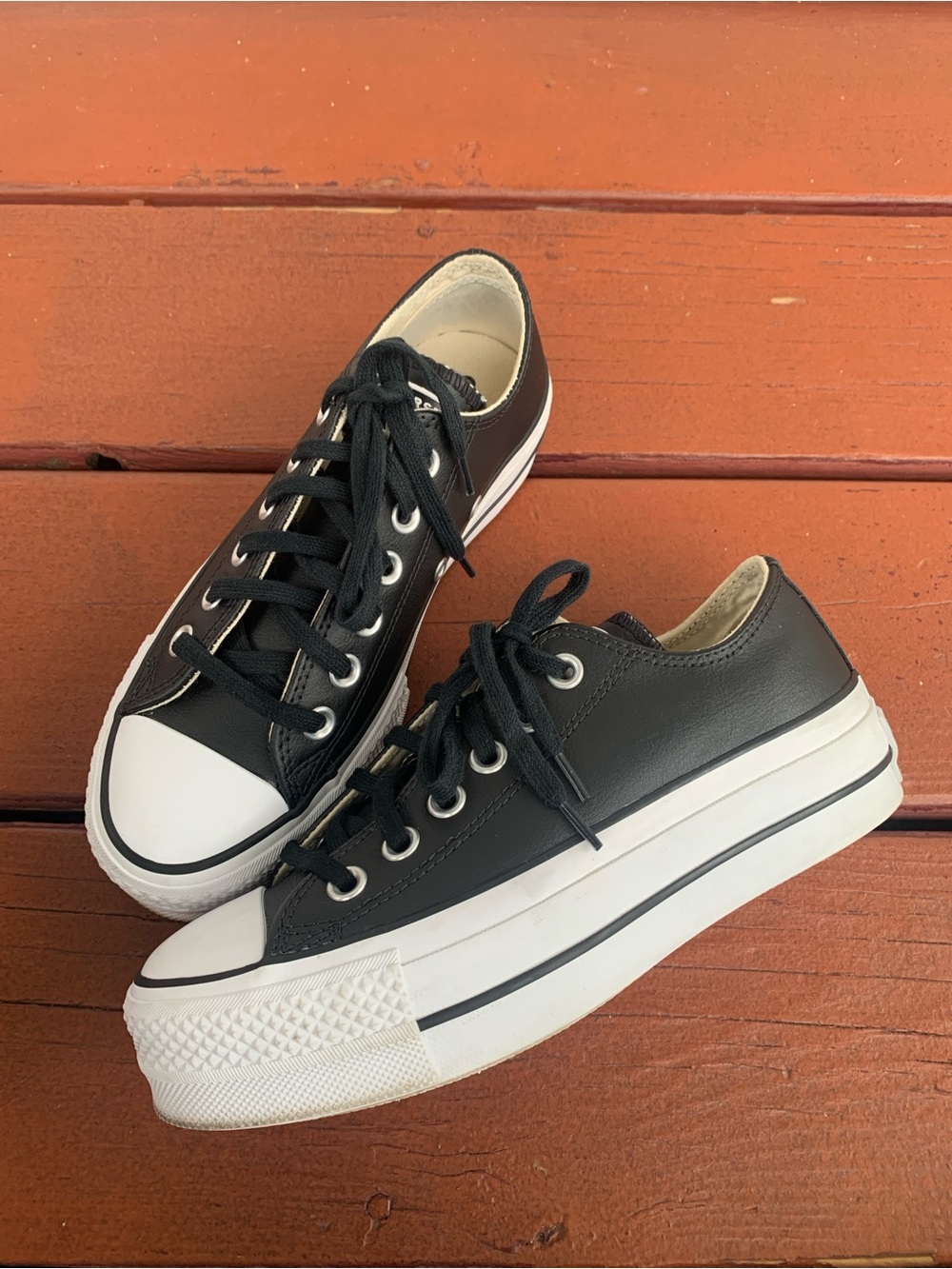Converse Black Low-Top Platform Sneakers